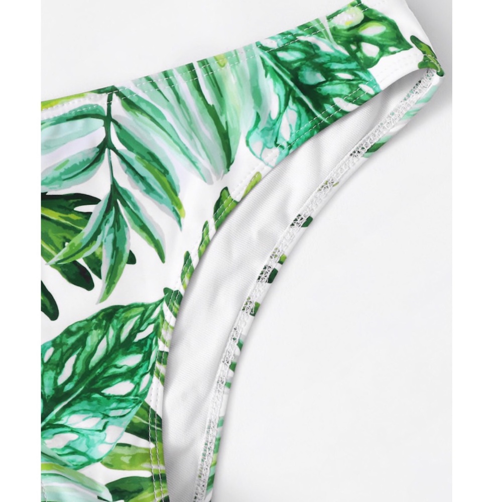 ππ Wrap Halter Top With Random Palm Print Bikini - Picture 5 of 6